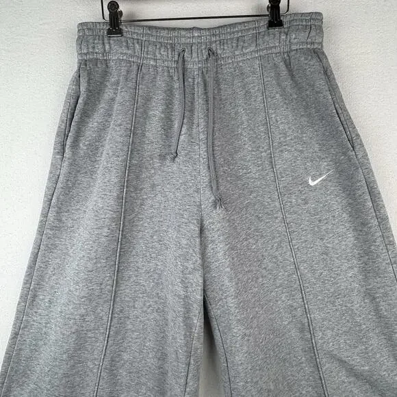 Nike Sportswear Knit Palazzo Women’s Large Wide Leg Sweatpants Grey Heather - Picture 3 of 9